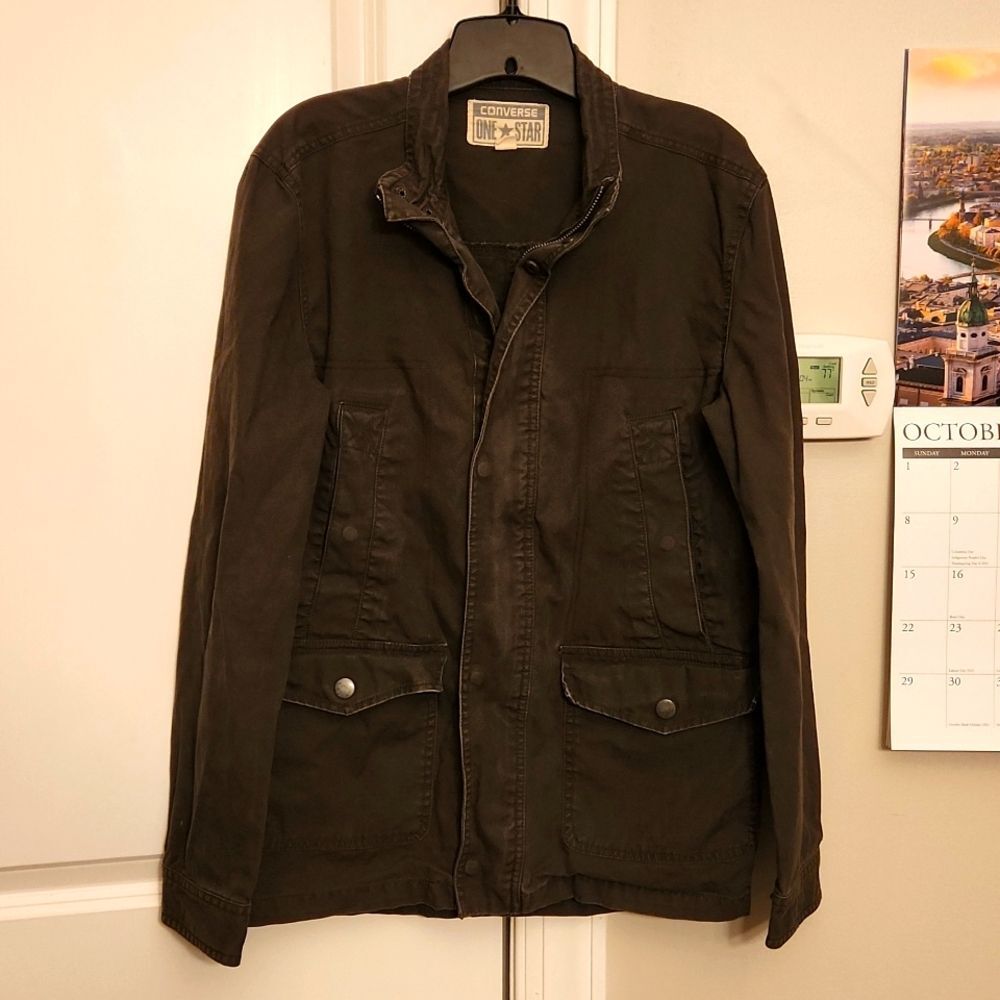 Converse One Star Women's Dark Green Military Style Jacket Size S